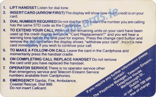 Limerick Treaty Callcard (back) Limerick Treaty Callcard (back)