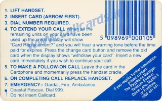 St. Valentines Day 1993 Callcard (back) St. Valentines Day 1993 Callcard (back)