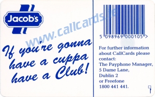 Jacobs take the biscuit! Callcard (back) Jacobs take the biscuit! Callcard (back)