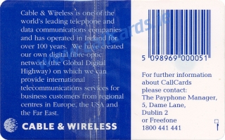 Cable & Wireless Callcard (back) Cable & Wireless Callcard (back)