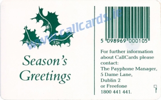 Christmas 1993 Callcard (back) Christmas 1993 Callcard (back)