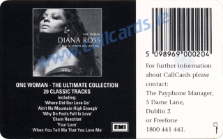 Diana Ross Callcard (back) Diana Ross Callcard (back)