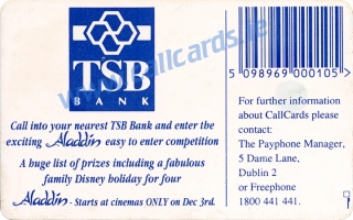 Aladdin Callcard (back) Aladdin Callcard (back)