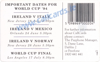 Guinness World Cup Toucan Callcard (back) Guinness World Cup Toucan Callcard (back)