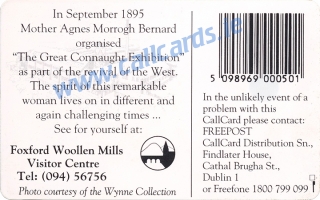 The Great Connaught Exhibition 1895 at Foxford Woollen Mills Callcard (back) The Great Connaught Exhibition 1895 at Foxford Woollen Mills Callcard (back)