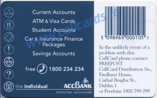 ACC Bank Callcard (back) ACC Bank Callcard (back)