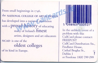 N.C.A.D Pencil (NCAD - National College of Art and Design) Callcard (back) N.C.A.D Pencil (NCAD - National College of Art and Design) Callcard (back)