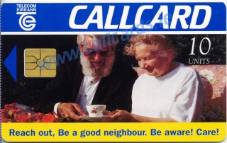 Reach Out Campaign 1996 Callcard featuring Ronnie Drew (front) Reach Out Campaign 1996 Callcard featuring Ronnie Drew (front)