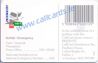 Opel A.G. Callcard (back) Opel A.G. Callcard (back)