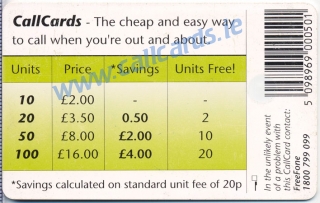 Science Callcard (back) Science Callcard (back)