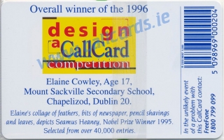 Design a Callcard 1996 Callcard (back) Design a Callcard 1996 Callcard (back)