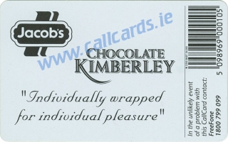 Jacobs Chocolate Kimberley Callcard (back) Jacobs Chocolate Kimberley Callcard (back)