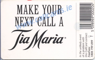 Tia Maria 1997 Callcard (back) Tia Maria 1997 Callcard (back)