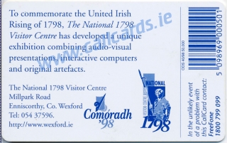 1798 Rebellion Callcard (back) 1798 Rebellion Callcard (back)