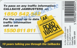 AA Roadwatch Callcard (back) AA Roadwatch Callcard (back)