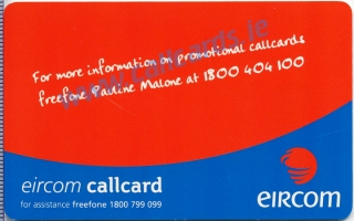 Eircom Blank Promotion Callcard (back) Eircom Blank Promotion Callcard (back)