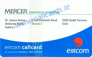 Mercer Callcard (back) Mercer Callcard (back)