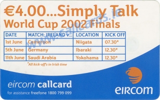 Dean Kiely World Cup 2002 Callcard (back) Dean Kiely World Cup 2002 Callcard (back)